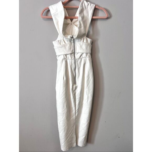 NWT Selfie Leslie White Bodycon Cross Top Dress - Picture 3 of 5